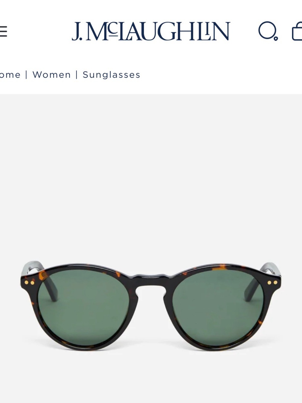 J McClaughlin Polarized Bartleby Sunglasses In Tortoiseshell With Green Lenses